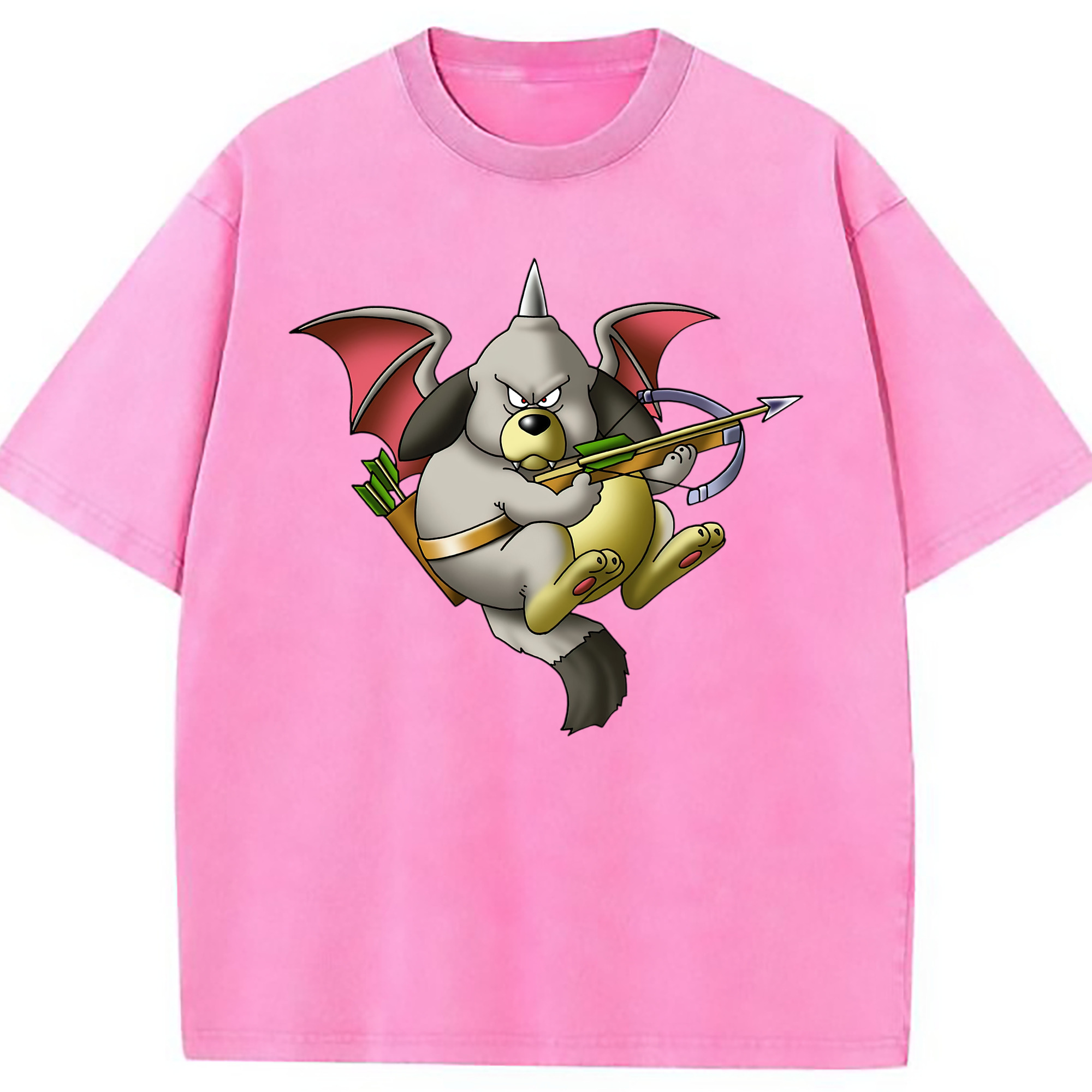 （画像用） ドラゴンクエスト Doragon Kuesuto Dragon Quest 綿100% ヴィンテージ風 半袖Tシャツ（フロントプリント）